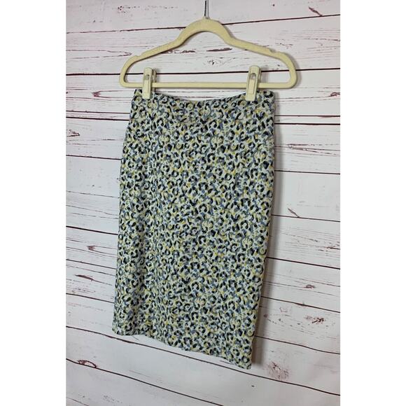 Maeve By Anthropologie Women's S Small Blue Yellow Pencil Dressy Career Skirt - Picture 6 of 12
